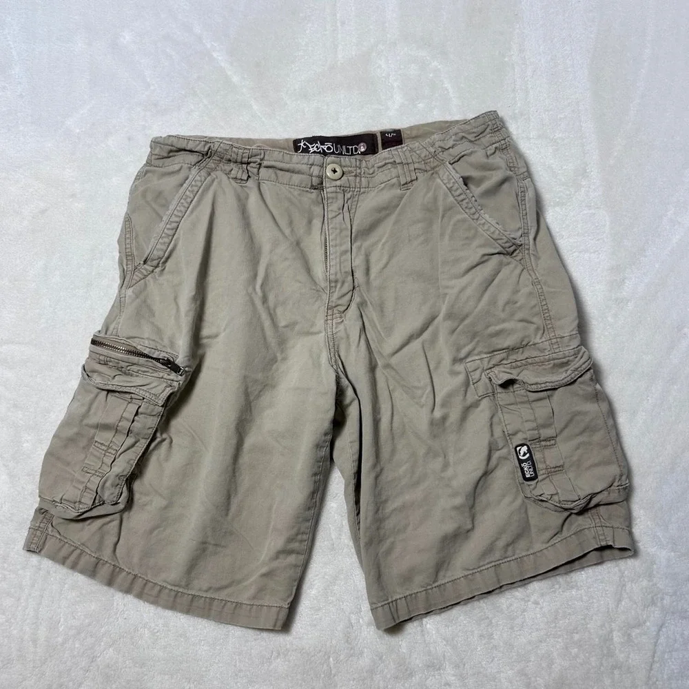 Ecko Unltd. Shorts Mens 34 tan Cargo Pockets Lightweight Y2K Grunge Hip Hop